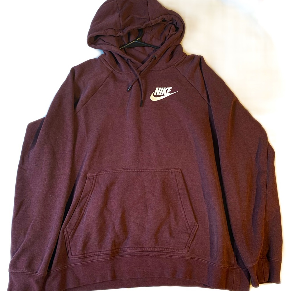 Nike Maroon Cotton Hoodie